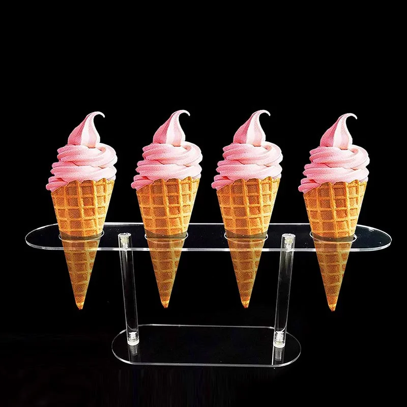 

IMUWEN Acrylic Ice Cream Stand Afternoon Tea Transparent Birthday Party Cone Holder Cupcake Cake Home Sushi Hand Roll Display