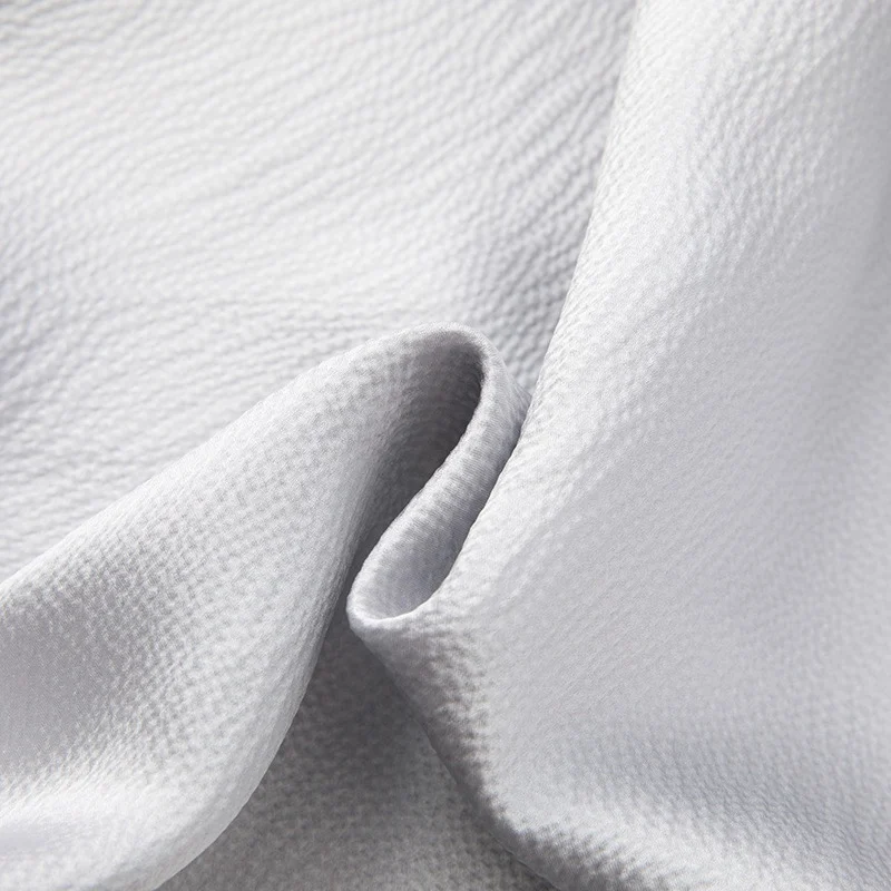 Юбка-трапеция из натурального шелка атласная с жемчужинами B44757QM