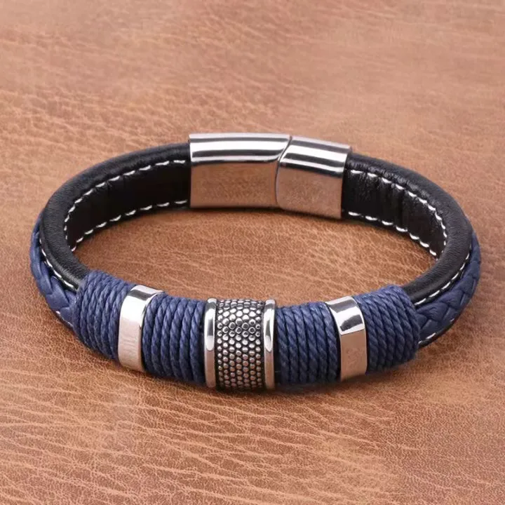 Новый тренд властителя кожаный браслет мужские повседневные очаровательные
