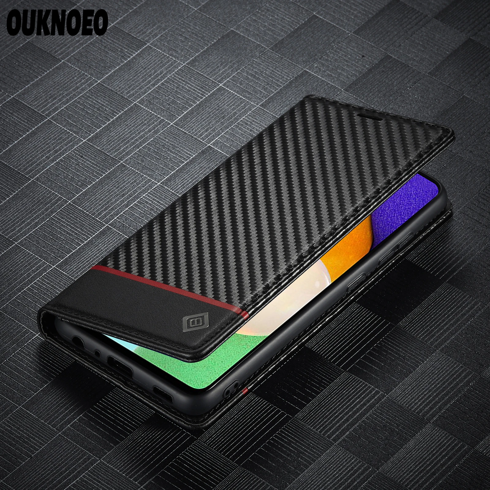 

Luxury Carbon Fiber Leather Case For Samsung Galaxy A53 A52 5G A33 A13 A71 A72 A32 A22 A02S M70S M40S Magnetic Wallet Phone Case