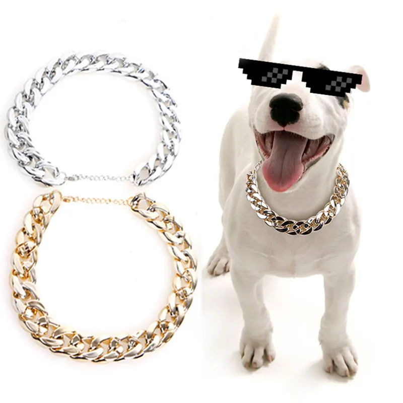 

Cool Collar Necklace For Dog Pet Accessories Metal Necklace For Pitbull Bulldog Chihuahua Gold Silver Necklace Cute Pet Supply