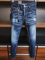 european american fashion brand dsquared2 personality stretch jeans mens paint splashing slim trousers 9811
