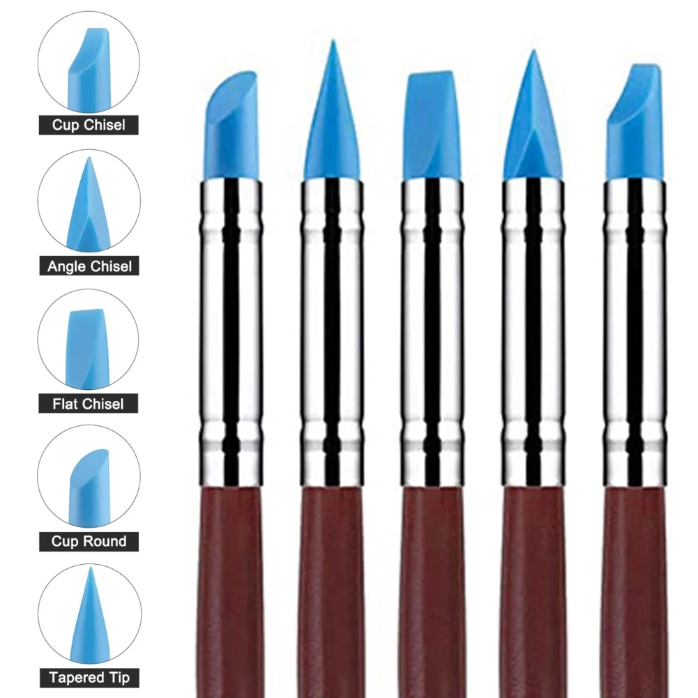 5 шт. силиконовые инструменты для работы с глиной