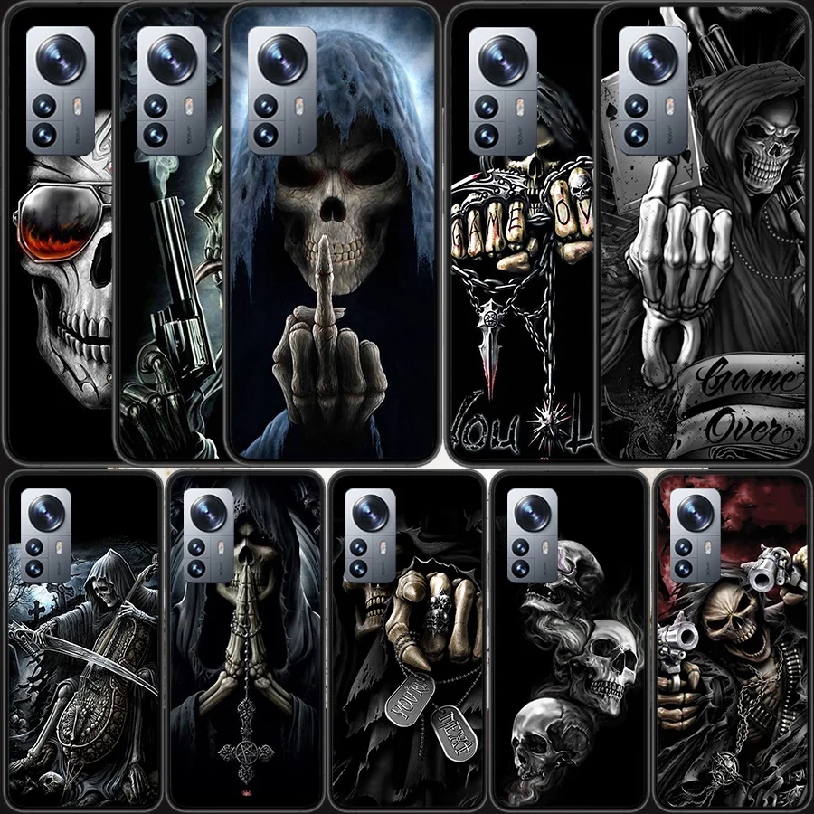 

Grim Reaper Skull Skeleton Phone Case For Xiaomi Mi 12 11T 10T 9T Pro 12X 11i 11 Ultra 10 Lite 5G 9 8 6X 5X Capa Coque