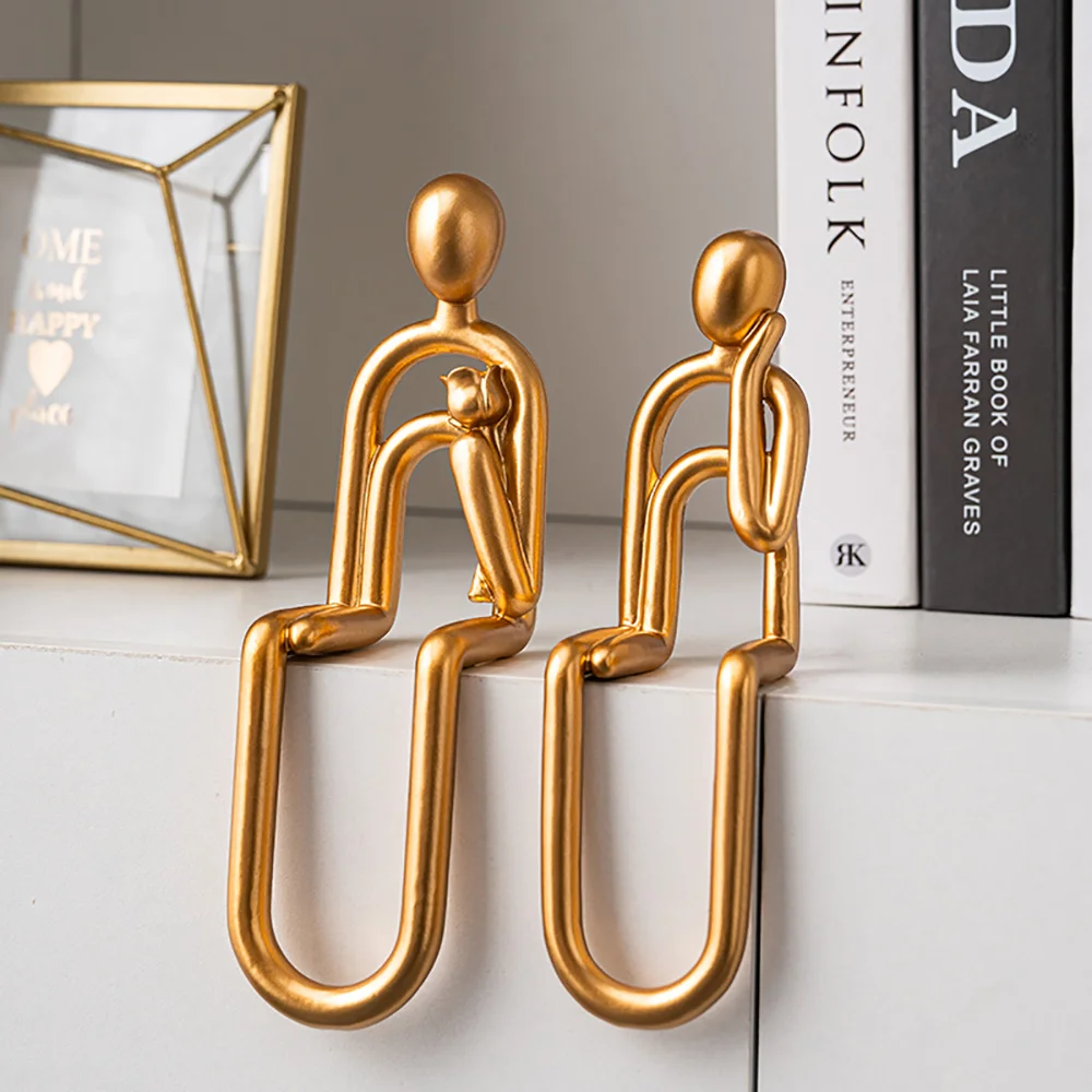 

Nordic Home Decor Abstract Sculptures Figurines Luxury Living Bookshelf Room Figure Desk Accessories Resin Interior Art Crafts