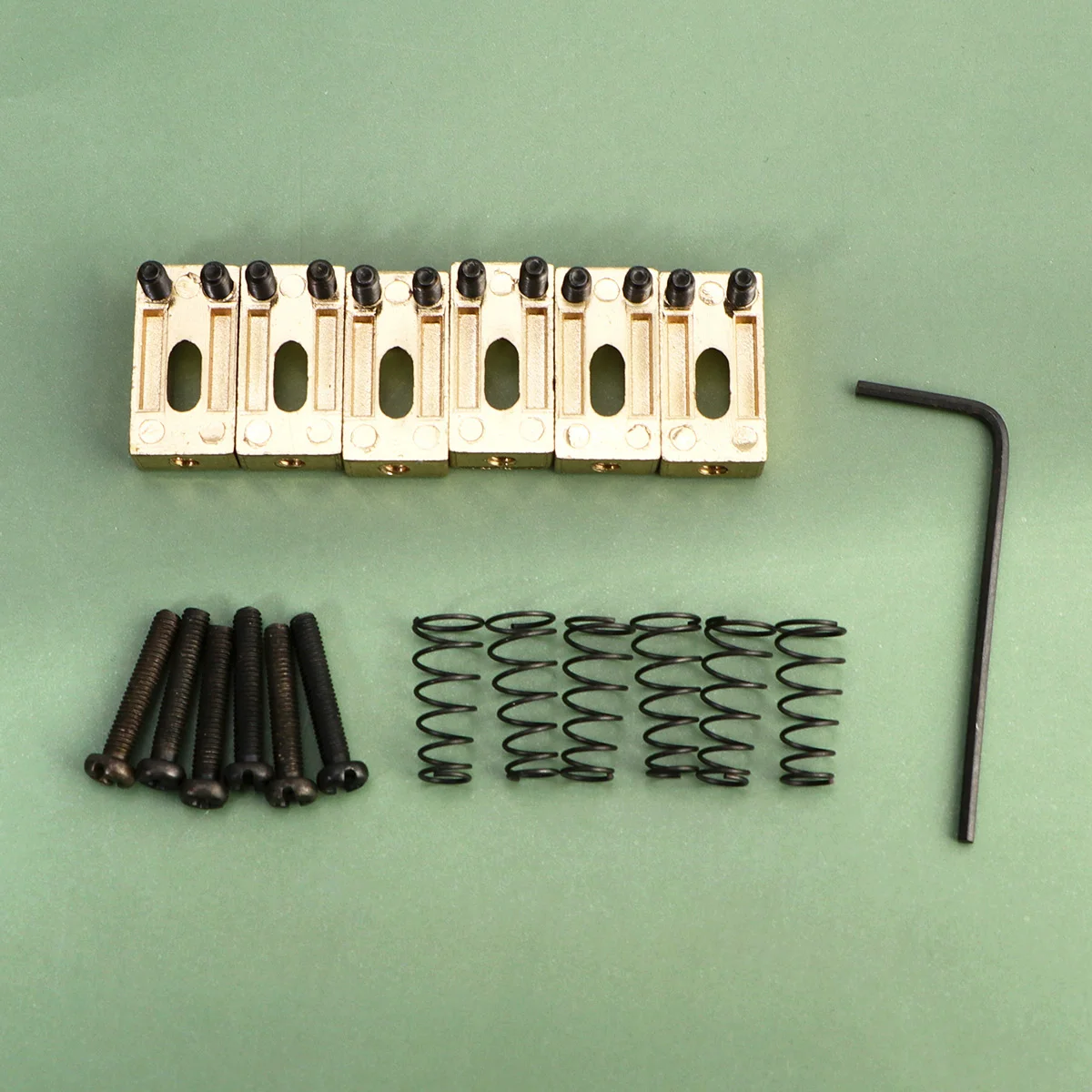 

6pcs Metal Fixed Hardtail Saddle Bridge Load Guitar Tailpiece for 6 String Electric Guitar Golden