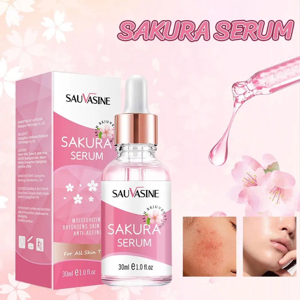 

Sakura Face Serum Natural Extracts Refining Moisturizing Firming Face Essence Anti-Aging Improve Dryness Facial Serum Skin Care