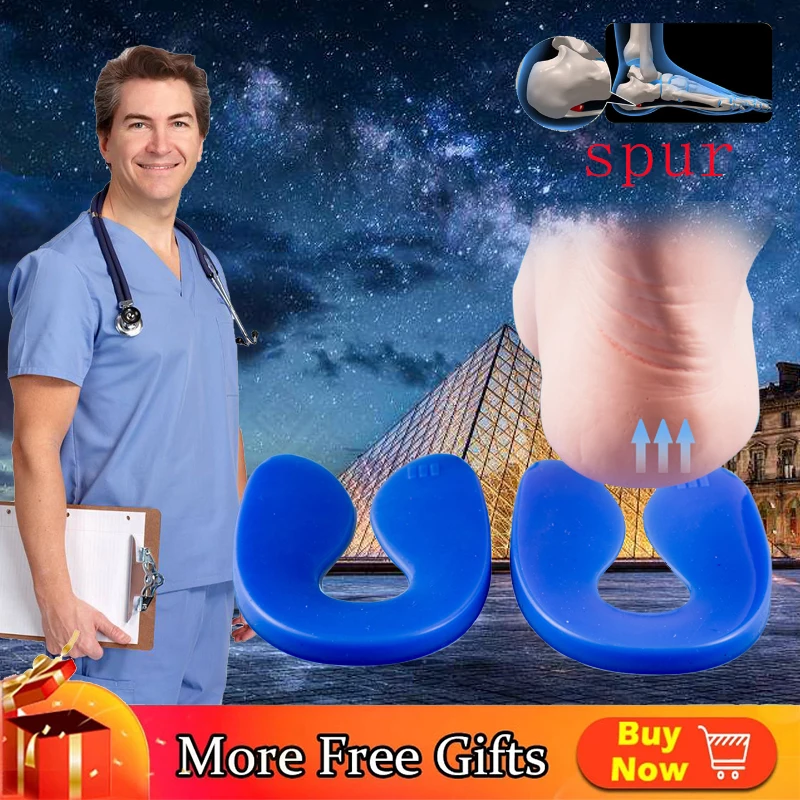 1Pair Foot Pain Relief Silicone Gel U-Shape Plantar Fasciitis Heel Protector Heel Spur Cushion Pad Shoe Insert Insole Men Women