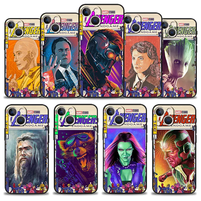 Чехол для телефона Apple iPhone 13 11 12 Pro Max XR X 8 7 6 6S Plus XS 13mini комиксы Marvel Мстители картина