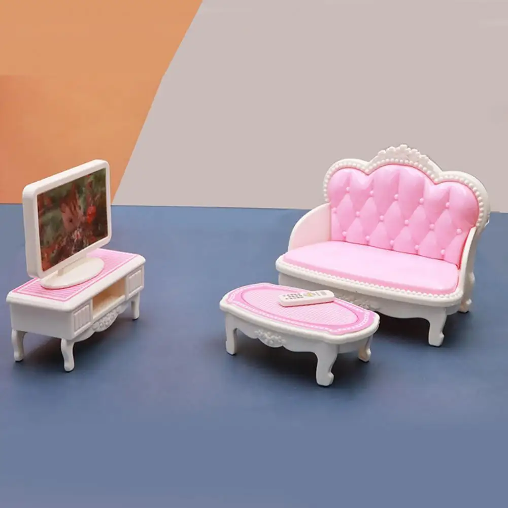 

Good Craftsmanship Plastic Dollhouse Table Chair Model for Micro Landscape