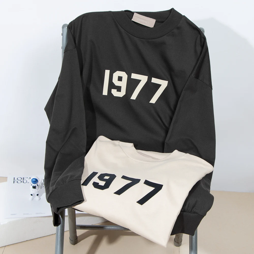 

Cooocoll666 Fashion Brand 1:1 Long Sleeve T Shirt For Men Tops Simple 100% Cotton Baggy Streetwear Mulitple Couples Pullover