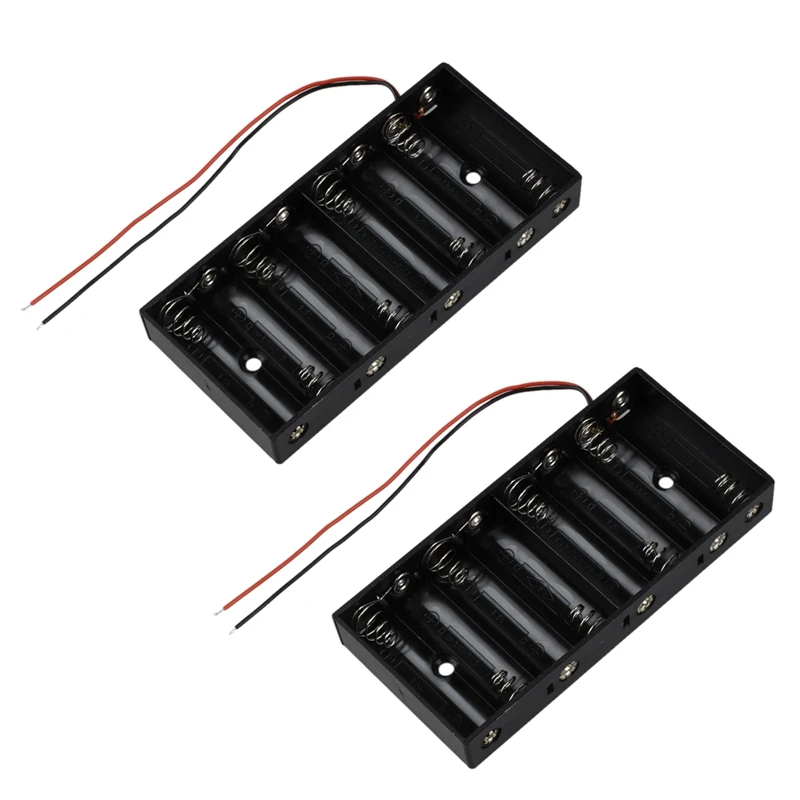 

2X New Plastic 8 x 1.5V AA 2A CELL Battery Holder Storage Box Standard 12V Case with Lead Wire