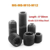 hex socket set screws m6 m8 m10 m12 grade 12 9 alloy steel fine thread headless allen cup point grub screw length 630mm din916