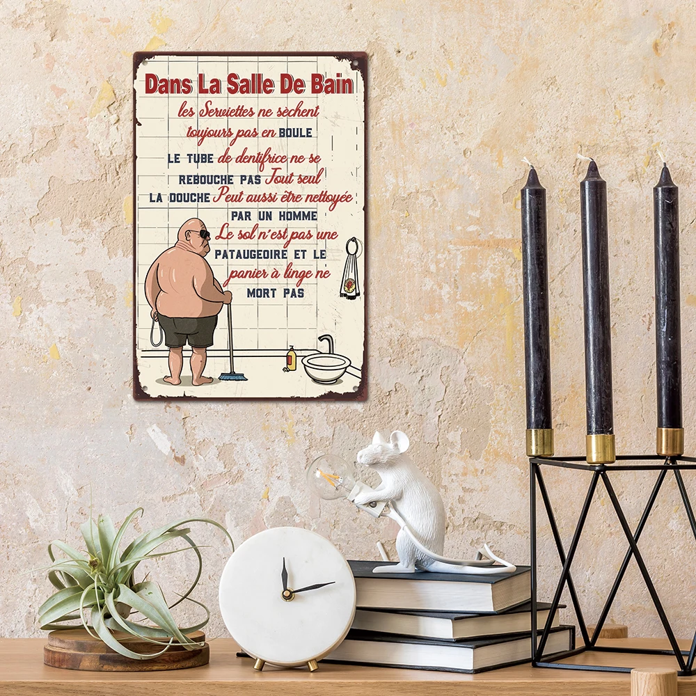 Декор Пачки Во Французском Стиле Железная Настенная Табличка La Salle De Bain Знак Для