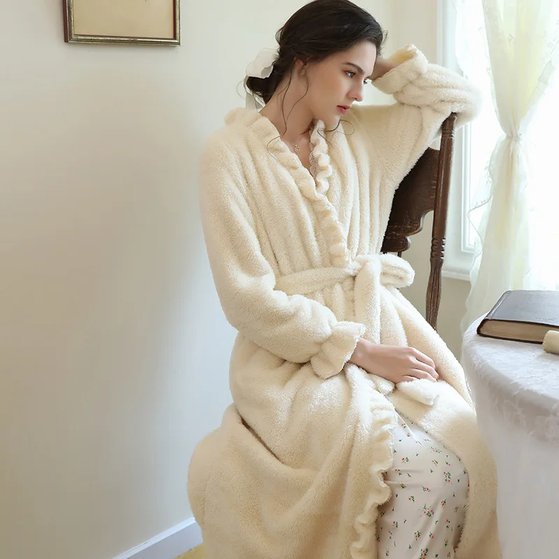 Irene Tinnie Pajamas for Women Sleepwear 2 Colour Coral Velvet  Home Clothes Winter Lounge Pijama Women Thick