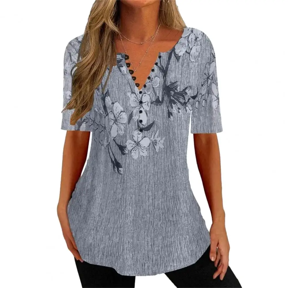

Beautiful Ladies Shirt Soft Lady Shirt Floral Printing Daily Wear Mid Length Lady Shirt