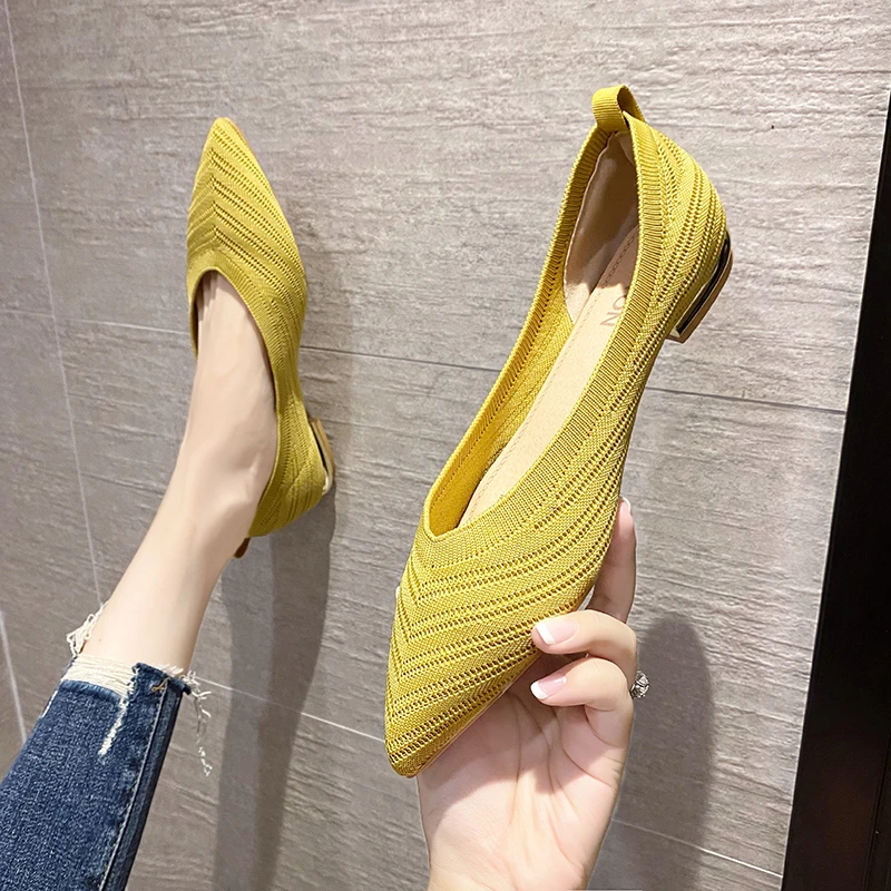 

2022 Fashion Knitting Women Pumps Sexy Fine Heel High Heels Shoes Point Toe Party Wedding Pump