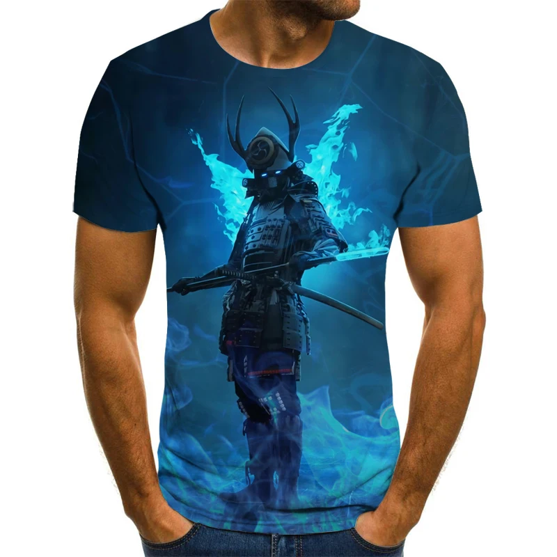 

New Samurai Armor Warrior 3d Printed T Shirt Men Fashion O Neck Short Sleeve T Shirt Harajuku Hip Hop Street T Shirt Top Men
