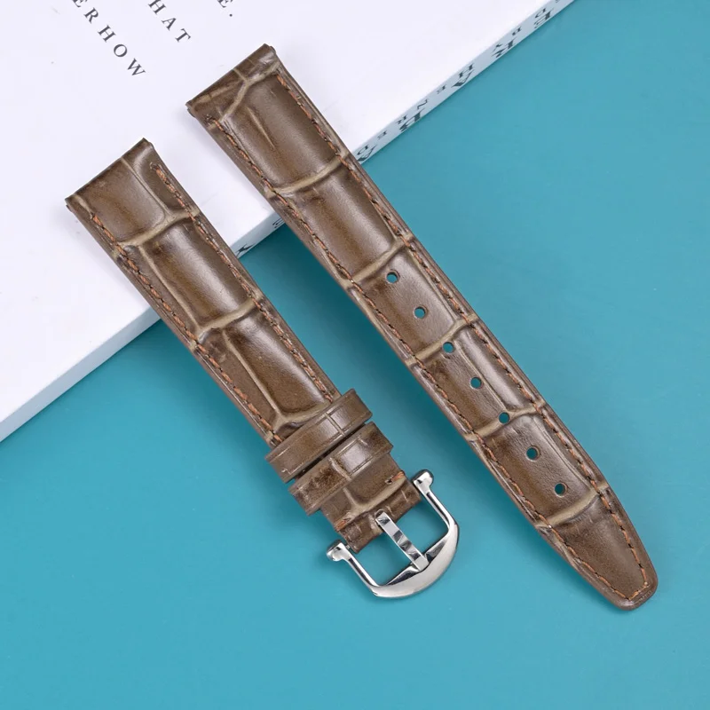 Фото Genuine Leather Watch band For IWC PORTOFINO Series Bamboo Knot Pattern Luxury Unisex Watch strap 16 18 mm №2
