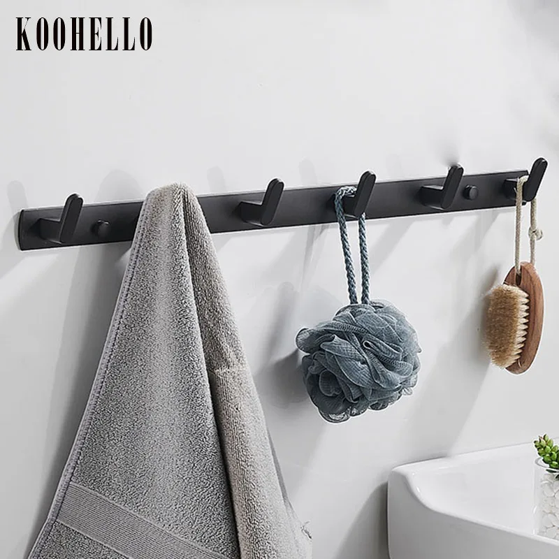 

Белые крючки для ванной комнаты, черный алюминиевый крючок для халата, металлические крючки для пальто, настенный крючок, вешалка для двере...