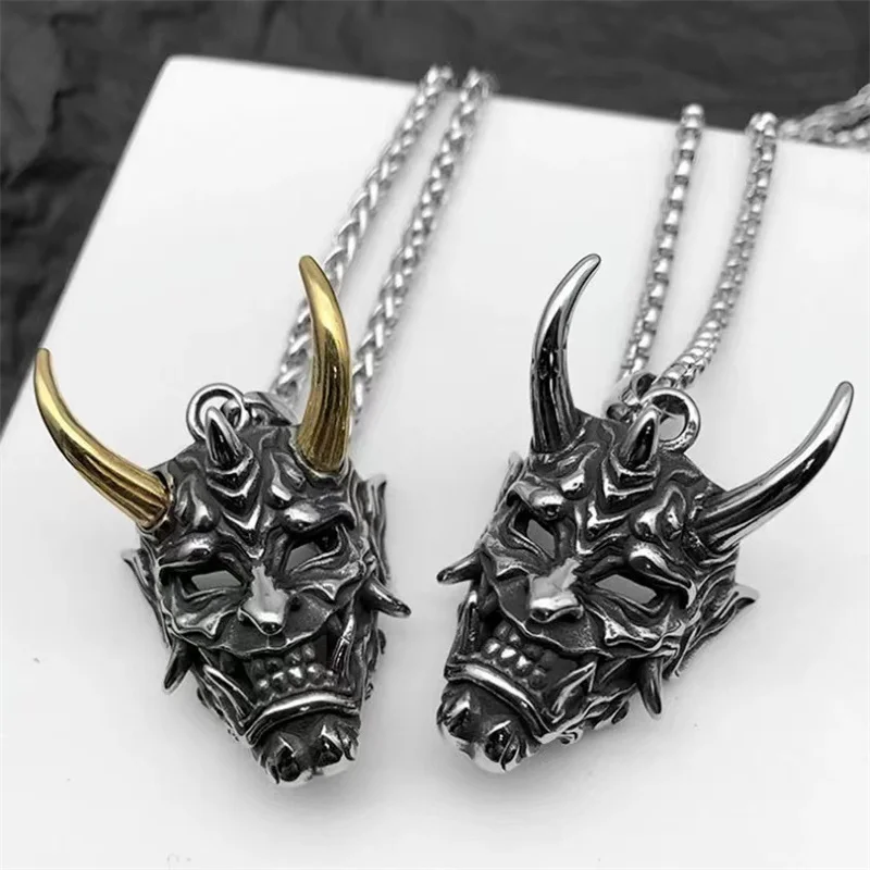 

Exquisite Gothic Ghost Mask Pendant Necklace Men's Classic Retro Punk Hip Hop Rock Necklace Jewelry Horror Halloween Gift2022