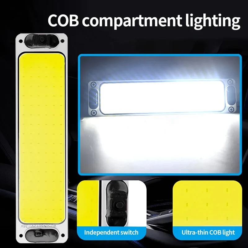 Car Interior Light 108Smd 12V-24V Cob Dome Readling Led Panel Bulb Waterproof Self-Adhesive Truck Lamp