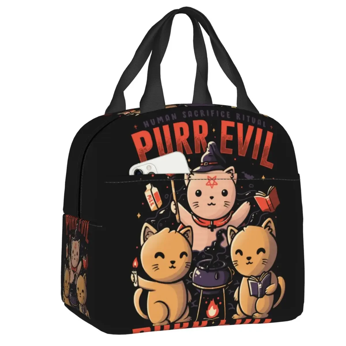 Аниме ведьма Кот изолированный Ланч-бокс для кемпинга путешествий Nekomanger Neko Mancer