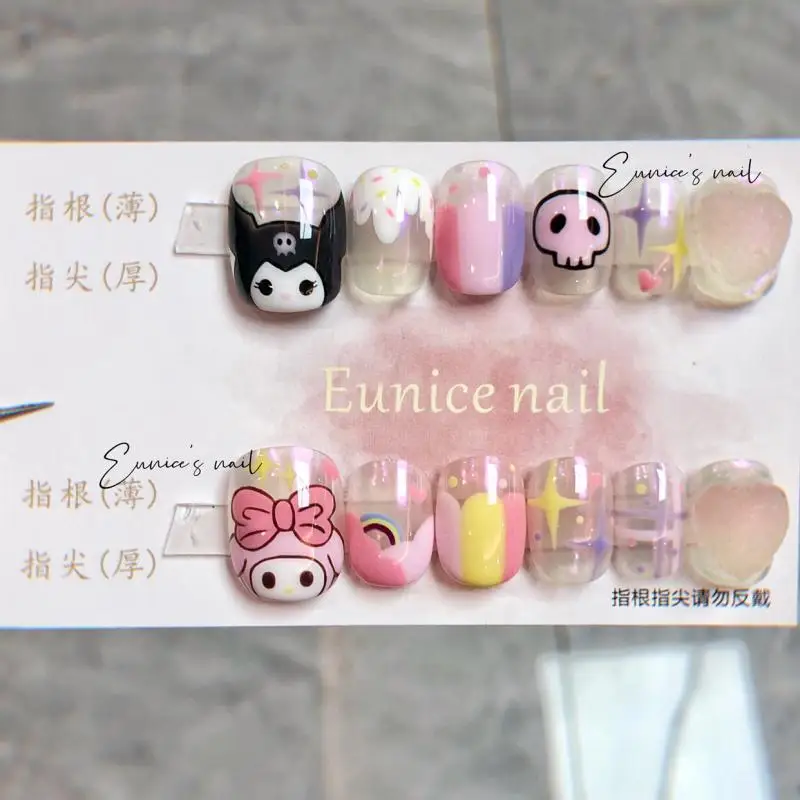 

Diy Sanrioed Kuromi My Melody Мультяшные куклы ручной работы трехмерные патчи для ногтей Аниме Игрушки для девочек подарок