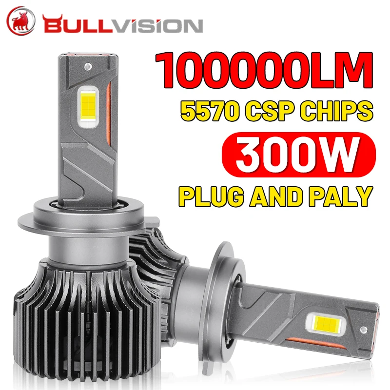 

H7 LED Canbus EMC 5570 H11 H1 H4 100000LM 300W HB3 9005 HB4 9006 H8 HIR2 LED Car Headlight Bulb Auto fog light Motorcycle 6000K