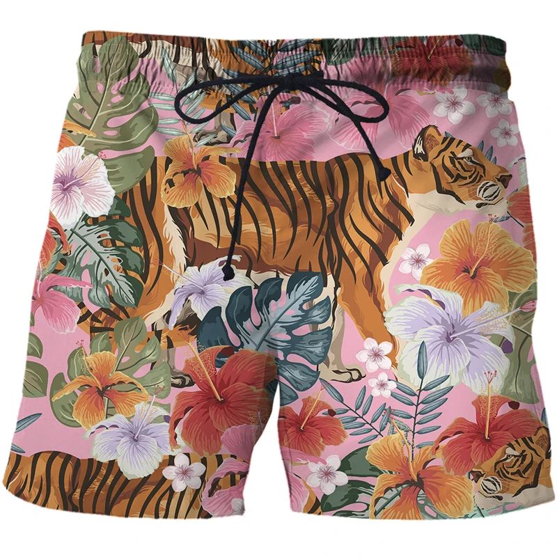

Tiger Patterned Men's Shorts, 3D Printed Street Clothing, Beach Shorts, Casual Sports, Street Clothing, Boys' Oversized Shorts,