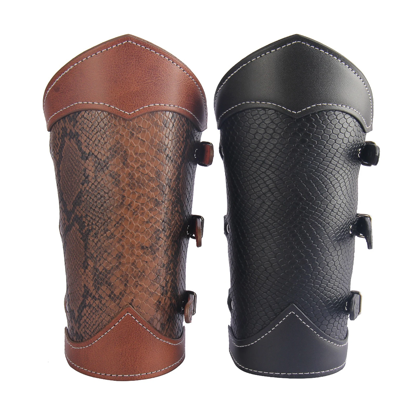 

PU Leather Archery Gauntlet Wristband Medieval Costume Bracers Cosplay