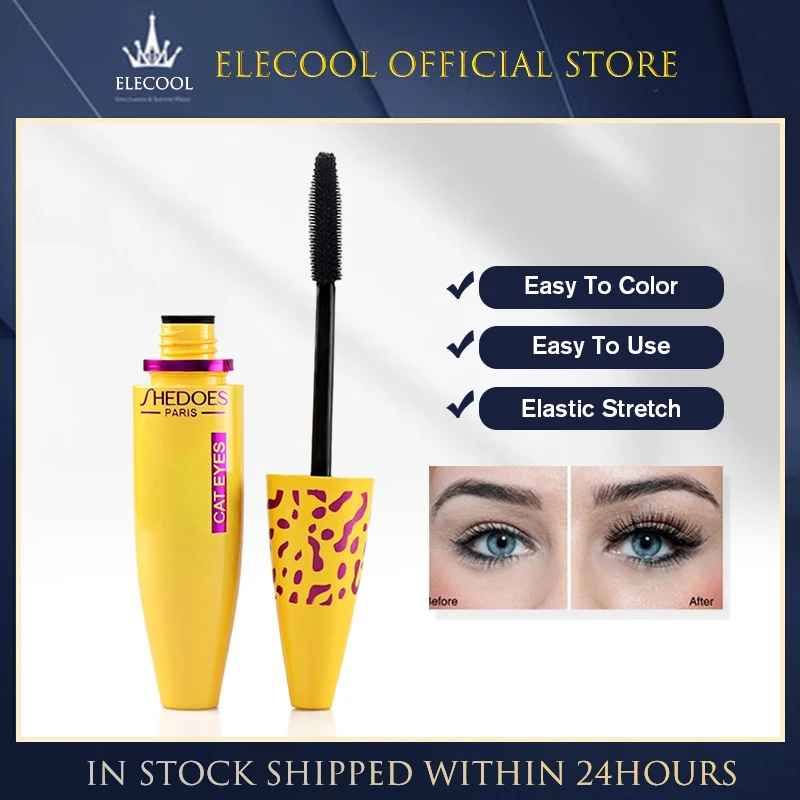 

Mascara 4D Silk Fiber Eyelash Mascara Natural Slim Thick Curly Lengthen Eyelash Long Lasting Waterproof Not Blooming Make Up