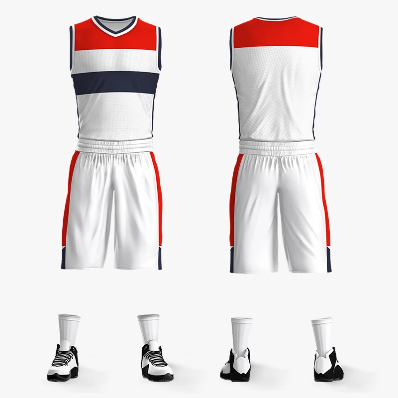 2023 New Style Men Youth Basketball Clothing Customized Quick Drying Breathable University Team Shirt Set Sleeveless Top