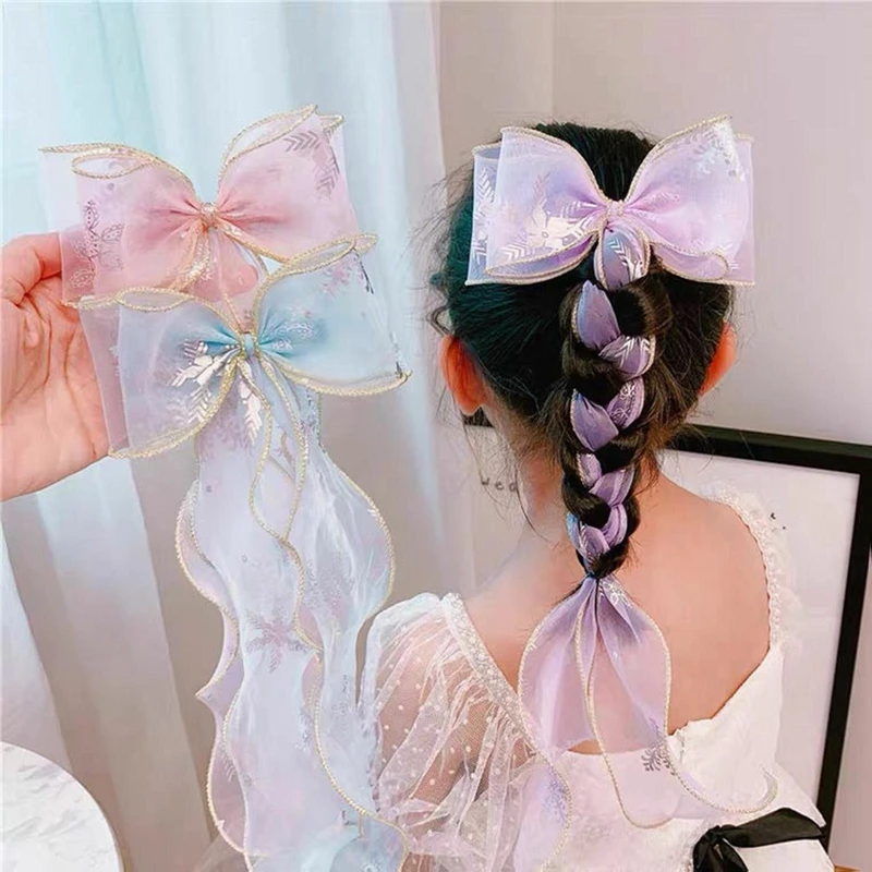 

Children's Tassels Bows Ribbons Braided Hairpins Headdresses Summer Girls Princess Hairpins Hair Accessories