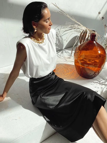 Restve Casual Women High Waisted Long Skirt Purple Satin Office Ladies Elegant Skirts Solid Silk Midi Skirt Spring Summer 2022