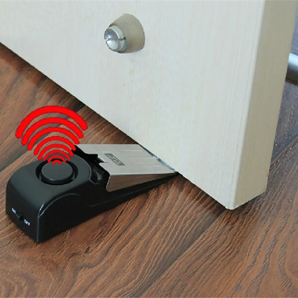 

Mini for Traveling Security System Wireless Wedge Shaped Floor Metal Office Home Block Vibration Doorstop Alarm