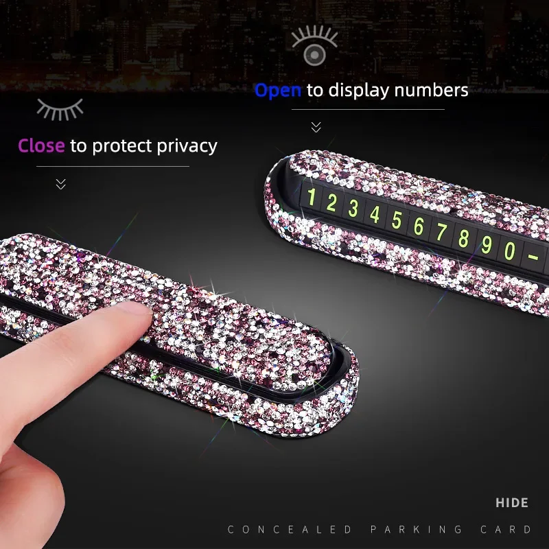 Bling Автомобильная временная парковочная карта номер карты автомобильного
