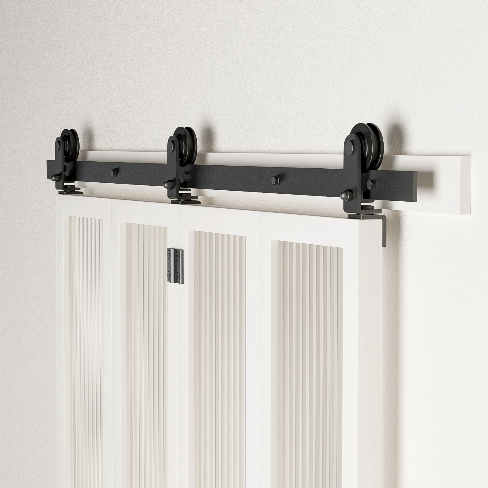 

Комплект фурнитуры для двустворчатых дверей сарая TSMST, подходящий для 4-дверных панелей, новый стиль-гармошка, простая установка (дверь не входит в комплект)