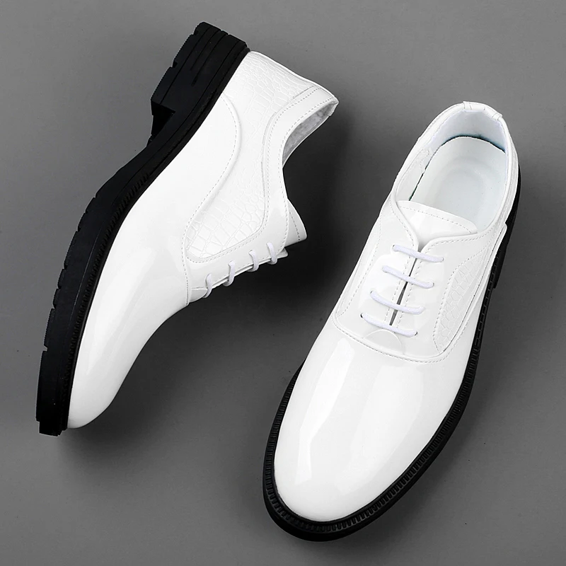 Модные мужские деловые модельные туфли красные белые офисные оксфорды роскошные