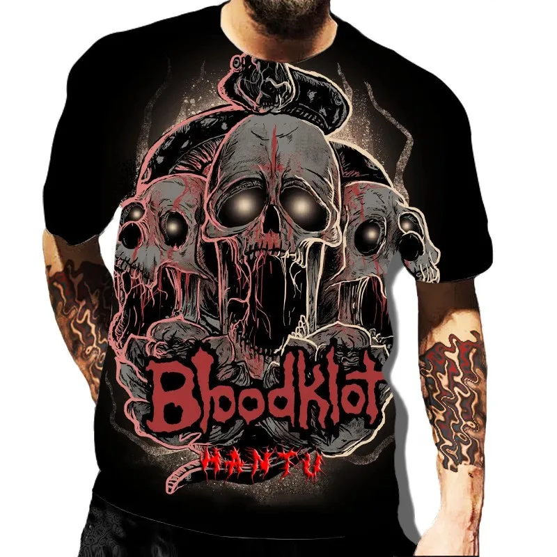 

Scary Skull Men's T Shirt 3d Printing Dress Up Scary Adult Top Oversized T-shirt O Collar Casual Short Sleeve Top Men's Clothing
