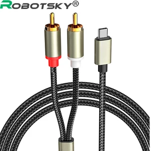 USB C RCA Audio Cable Type-C to 2 RCA Cable 2rca Jack Type C RCA Cable for iPhone Sumsung Xiaomi Spe in Pakistan