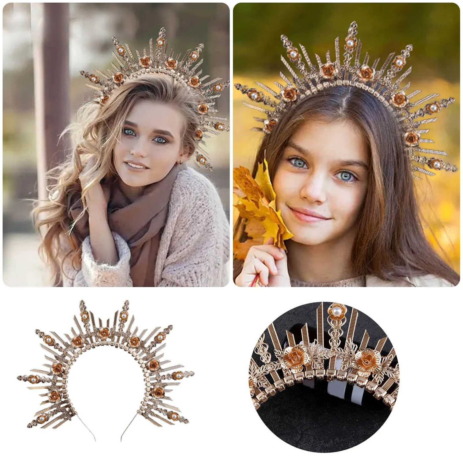 

Женская Корона Queen, головной убор, Женская Корона из натуральных волос в стиле богов, Лолита, необычное платье, аксессуары для свадьбы, праздника, вечеринки