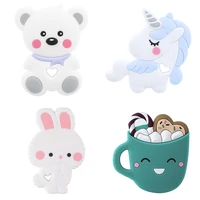 1pcs silicone teether rodent bpa free cartoon animals food grade baby teething childrens goods nurse gift baby teether toys