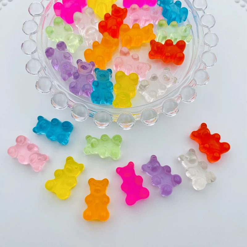 20 шт. полимер лидер продаж Красочный Милый Прозрачный медведь для рукоделия