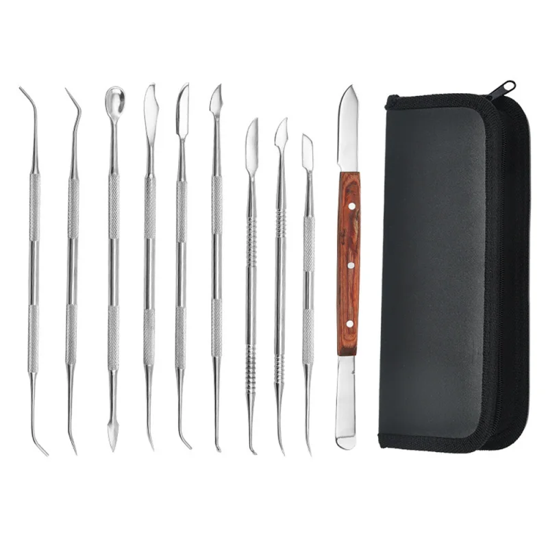 

10PCS/set Stainless Steel Double Head Wax Carving Tools Handmade Craft Pottery Clay Sculpture Model Accessories