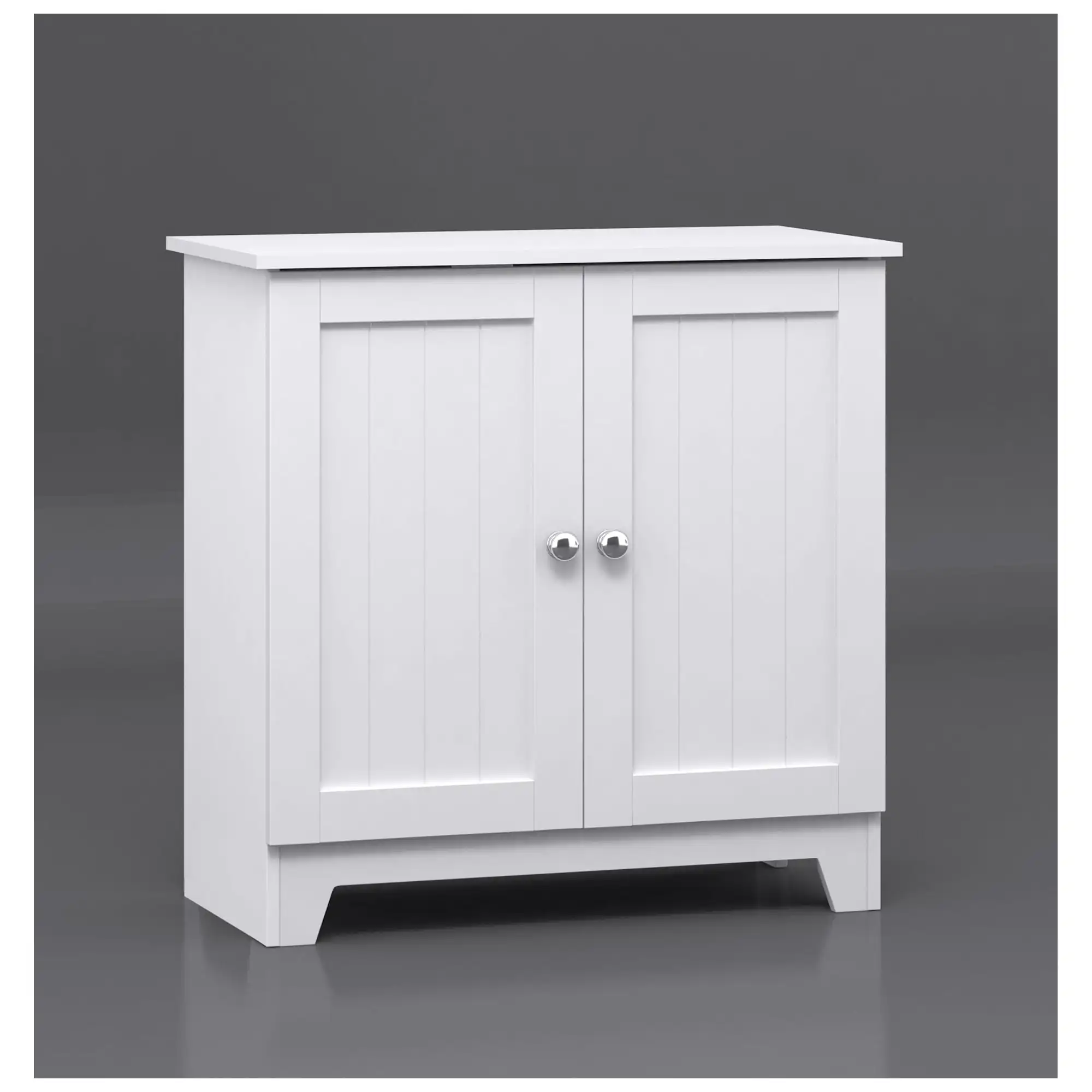 

White Contemporary Country Double Door Cabinet