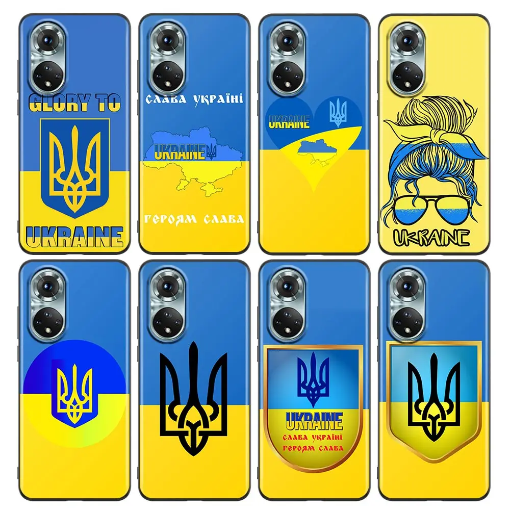 

Black New Ukraine Flag pattern Phone Case For Honor X8 60 8X 9X 50 30i 21i 20 9A Play Nova 8i 9 SE Y60 Magic4 Pro Lite 5G Cover