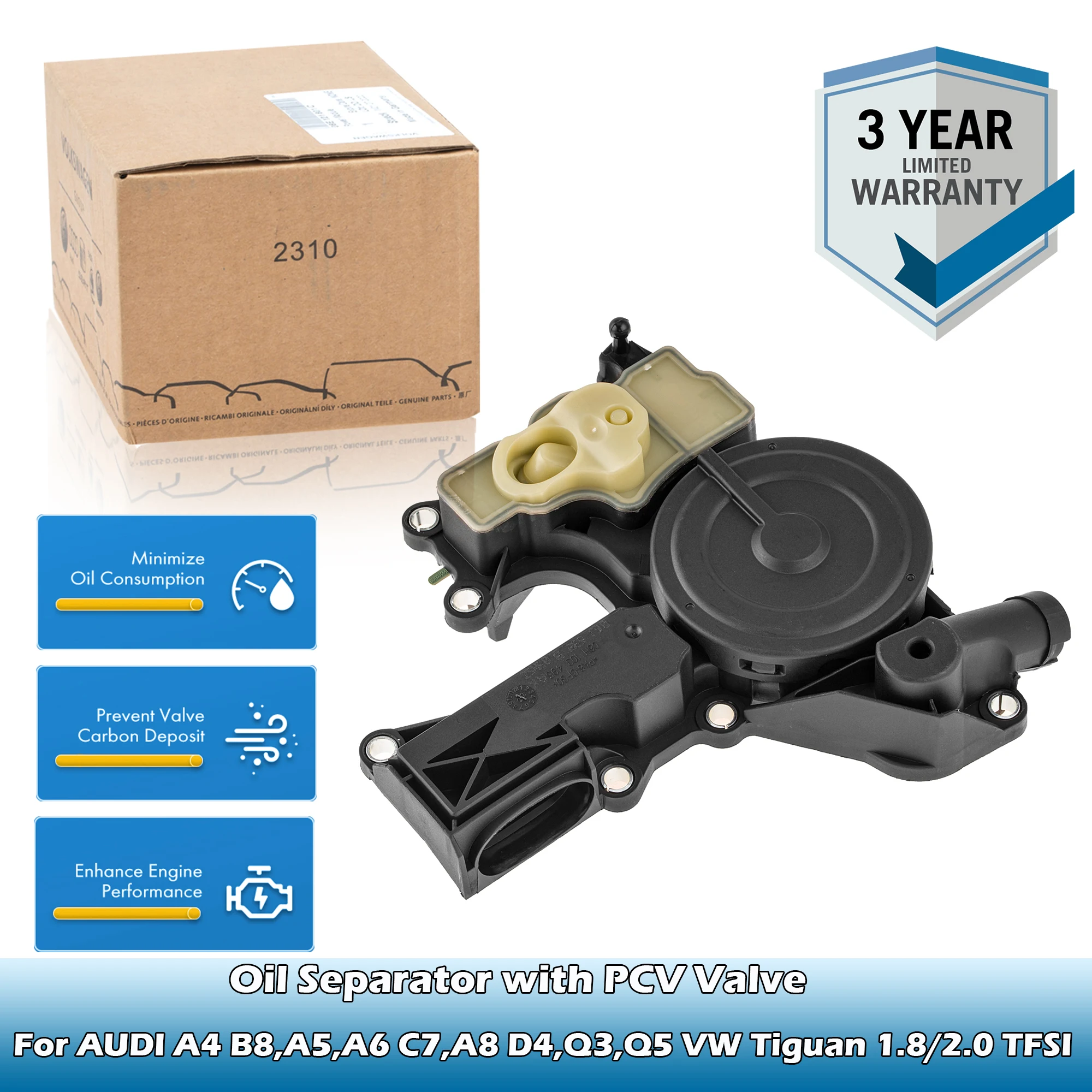 

OEM оригинальный клапан PCV сепаратора масла в сборе 06H 103495 AE,06H10349AK,06H 103495 J Для AUDI A4 B8,A5,A6 C7,A8 D4,Q3,Q5 1.8/2.0 TFSI
