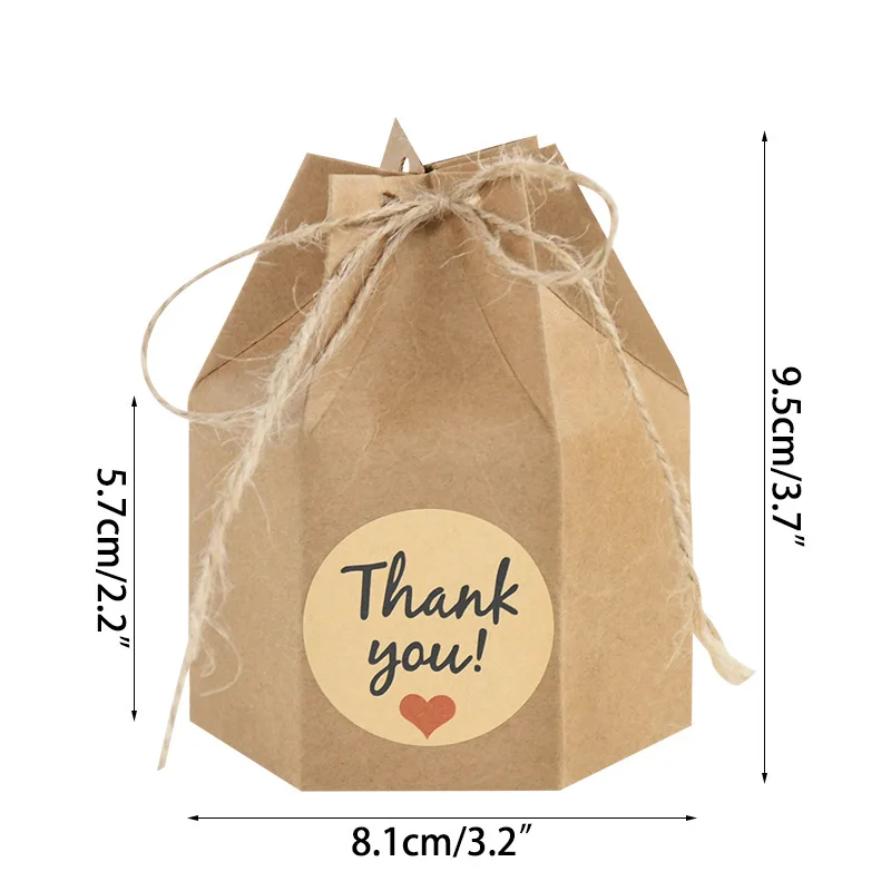 10 шт. коробка из крафт-бумаги для конфет | Подарочные коробки и пакеты