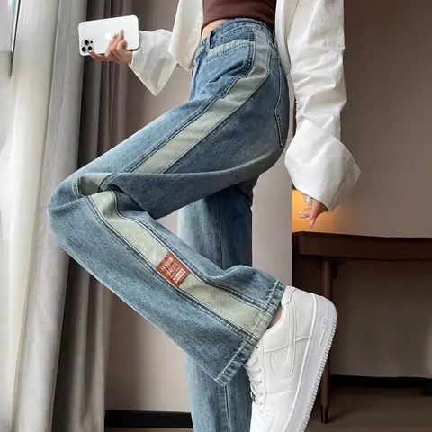 Korean Fashion Blue Jeans Woman High Waist Denim Female Clothing Streetwear Women's Jeans 2023 New Y2k Vintage Clothes Pants